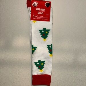Christmas Tree Knee High Socks
